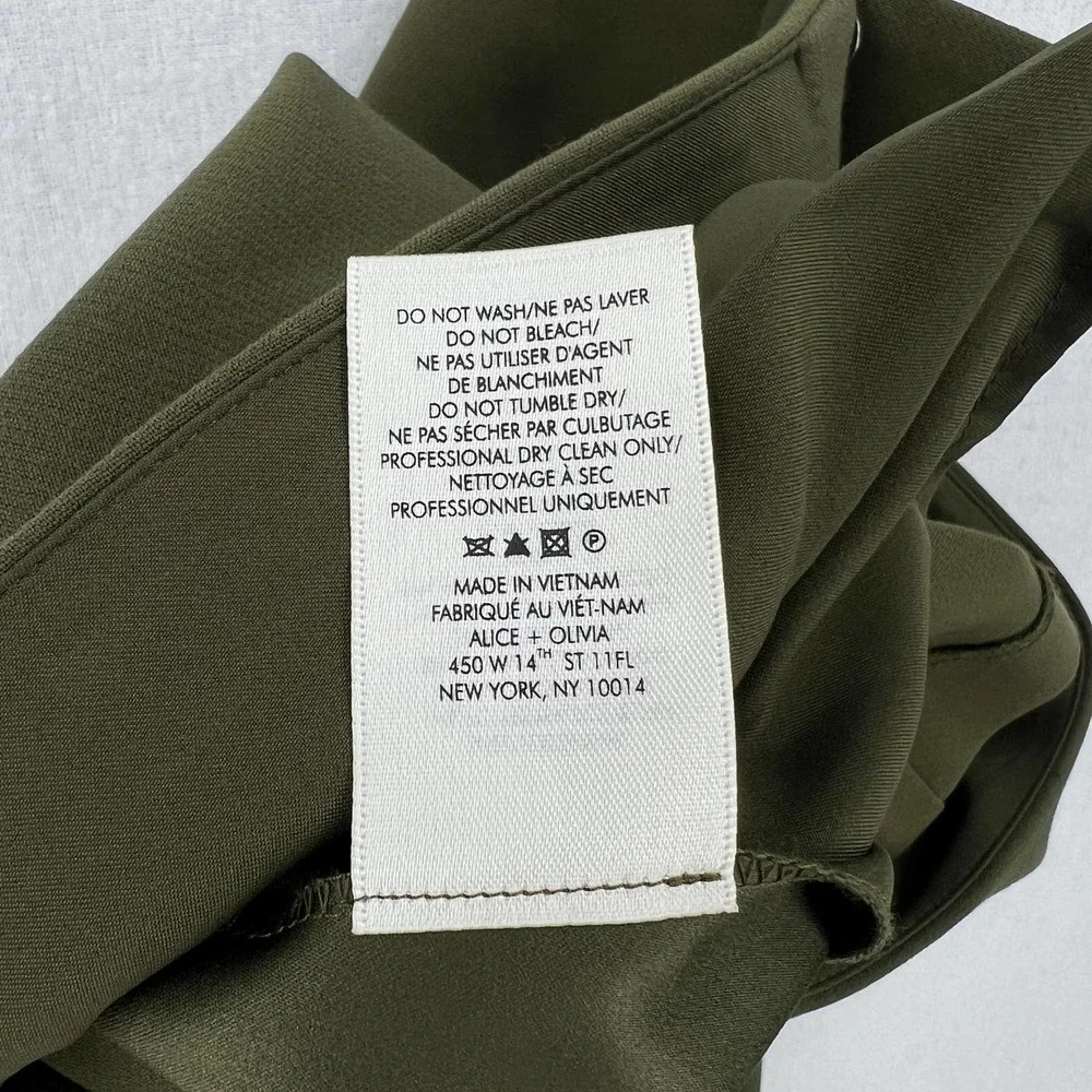 ALICE + OLIVIA Shorts Womens 6 Olive Green Cady High Waist Clean Short NWT - Picture 7 of 16